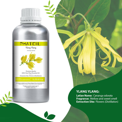 Phatoil 1000ml Pure Plant Essential Oil Fragrance With Droppers