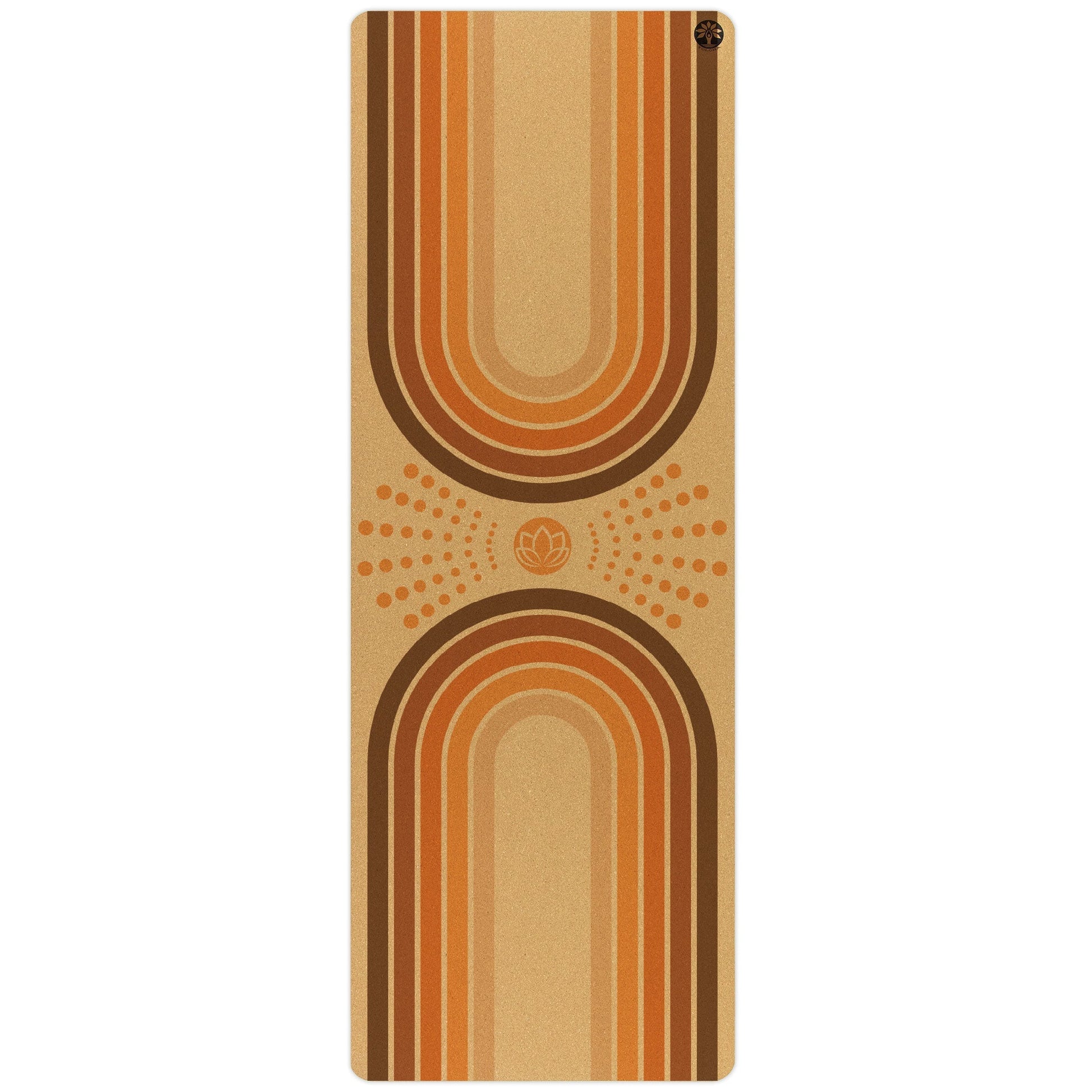 Yoga mat with retro design on a white background