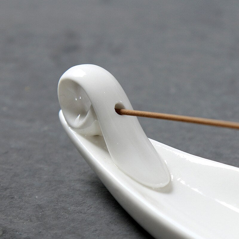White Ceramic Incense Stick Holder Home Decoration
