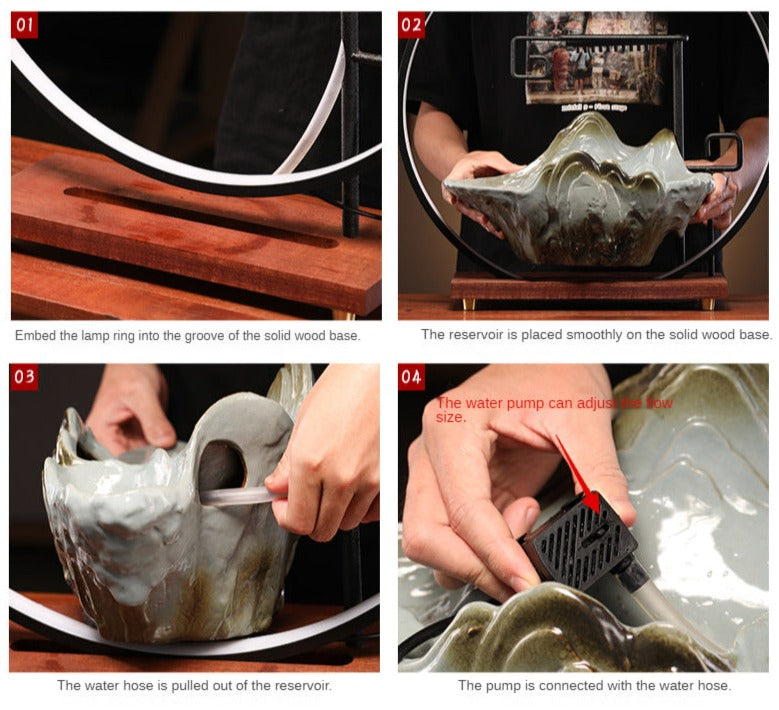 Zen Zen Swan Flowing Water Fountain Backflow Incense Burner