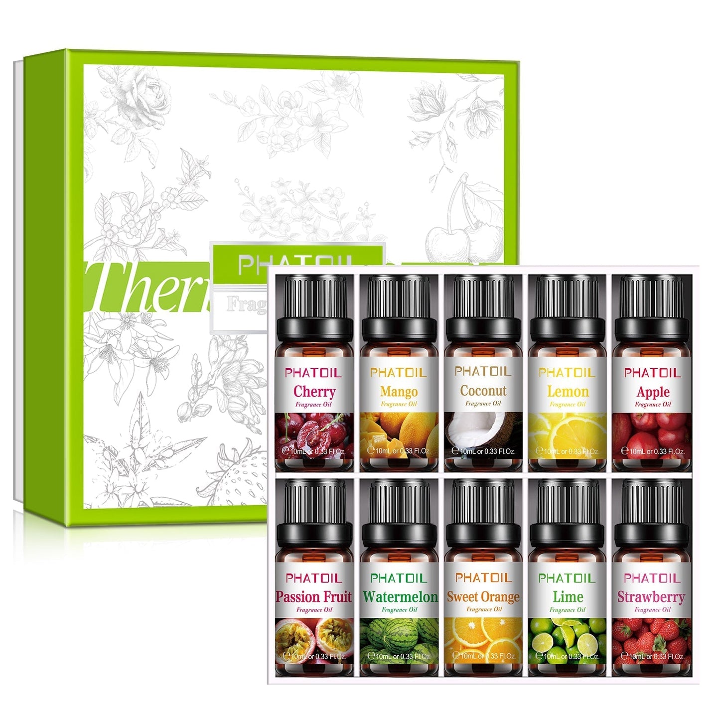 Phatoil Fruit Mix Fragrance Oils Set (10 pcs)
