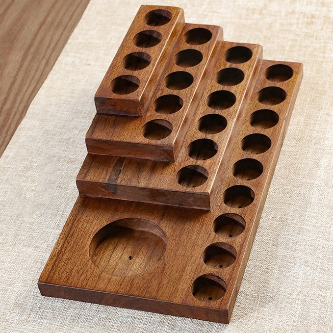 Vintage 25 Slot Wooden Essential Oil Bottles Storage Holder Display Rack