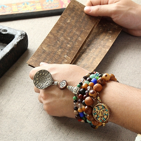 Tibetan 108 Mala Beads Bracelet / Necklace