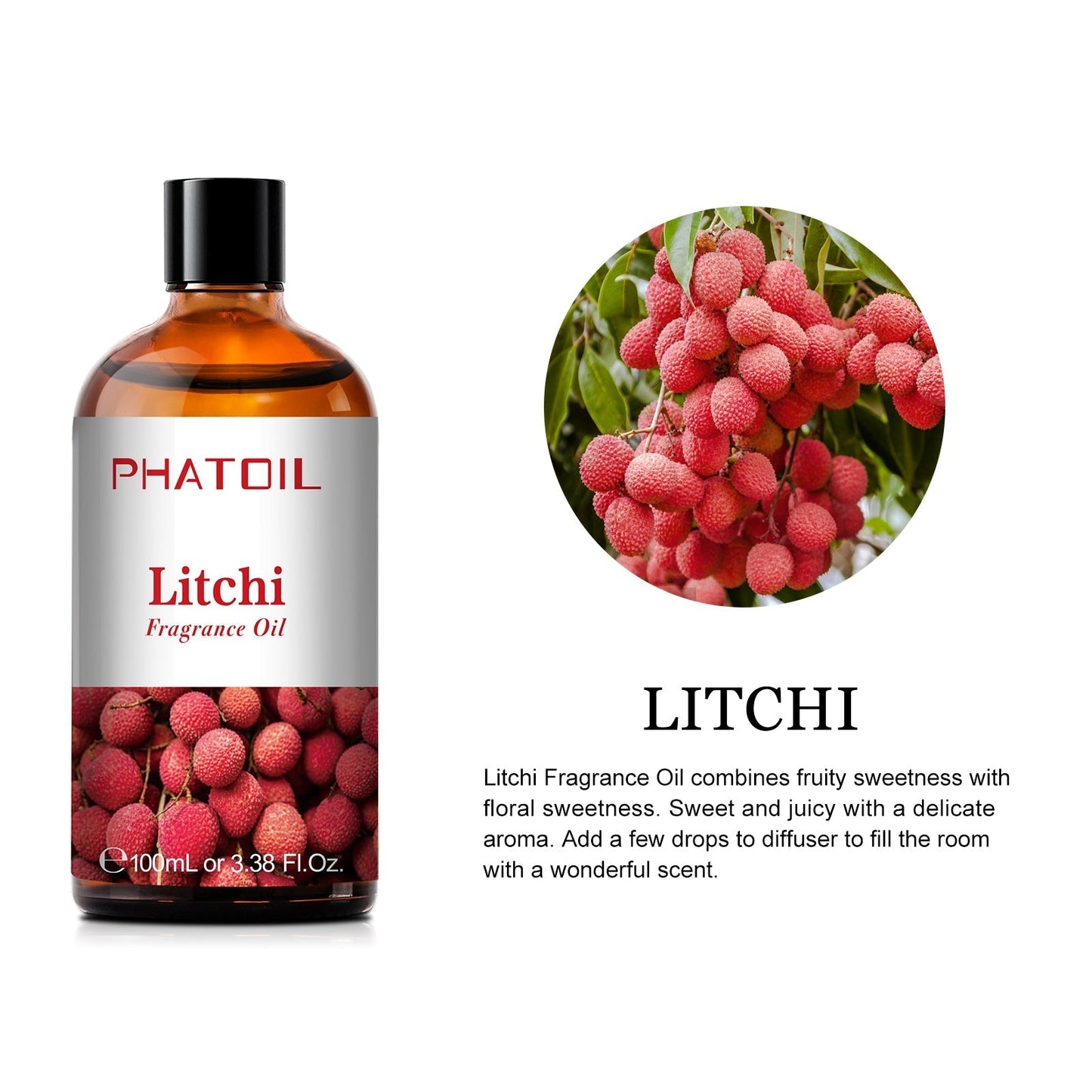 Phatoil 100ml Fruit Perfume Fragrance Oils for Aroma Diffuser With Droppers