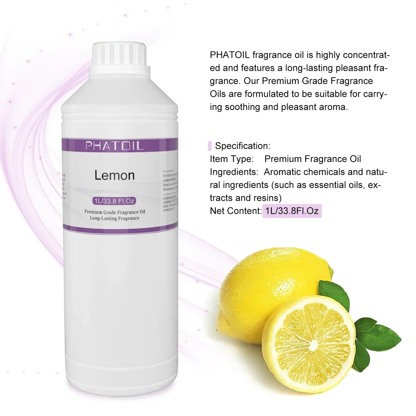 Phatoil 1000ml Fruit Fragrance Oil Perfume for Aroma Diffuser With Droppers And Roll-On Bottles