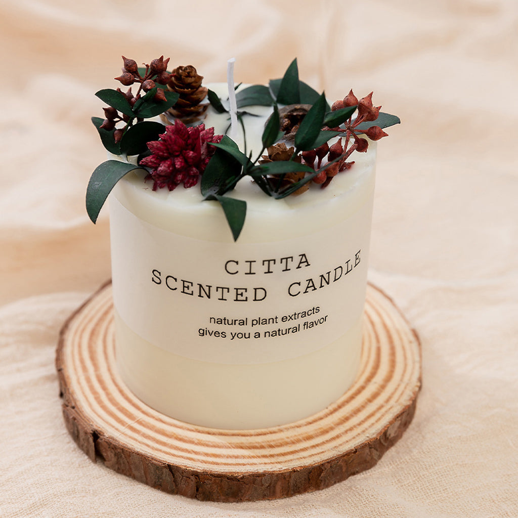 Soy Wax Romantic Aromatherapy Pillar Citta Scented Candle