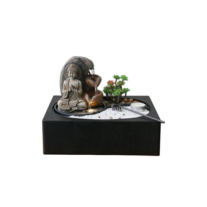 Indoor Desktop Fountain Waterfall With Buddha Statue