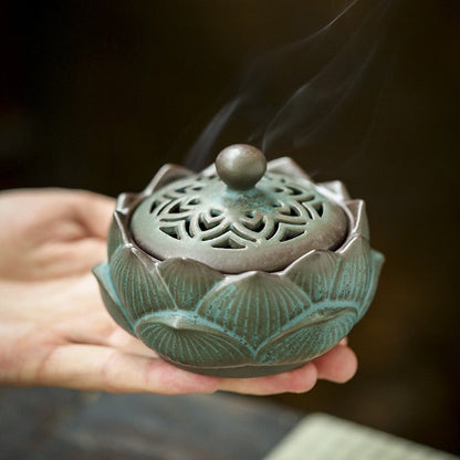 Lotus Ceramic Coil Incense Censer Holder