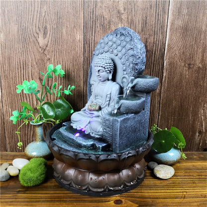 LED Indoor Tabletop Buddha Water Fountain