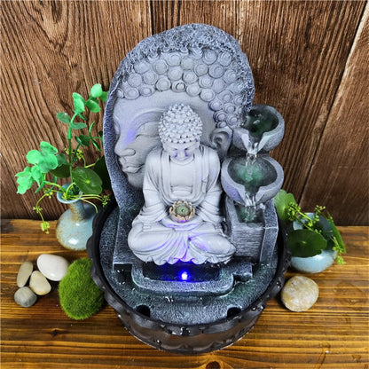 LED Indoor Tabletop Buddha Water Fountain