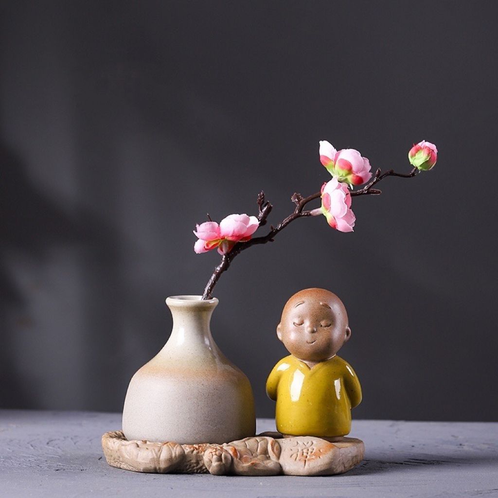 Little Monk with Zen Flowers