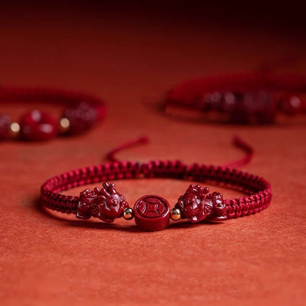 Lucky Feng Shui Pixiu Cinnabar Bracelet