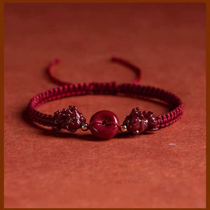 Lucky Feng Shui Pixiu Cinnabar Bracelet