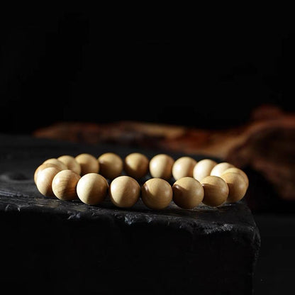 Bagua Feng Shui Peach Wood Bead Bracelet