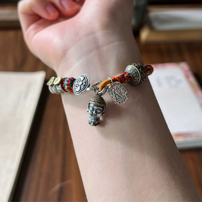 Twelve Zodiac Signs Buddha S925 Sterling Silver Bracelet