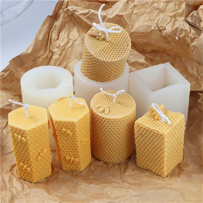 3D Honeycomb Beeswax Aromatherapy Handmade Candle With Mold
