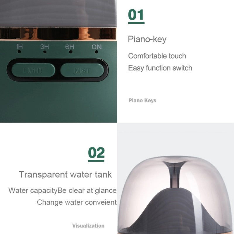 Wood Grain 600 ml Essential Oil Aroma Diffuser with 7 Color LED Lights