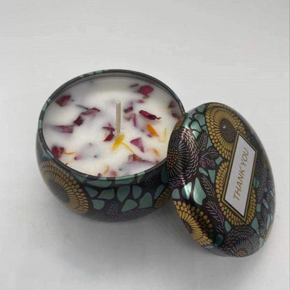 Natural Soy Wax Aromatherapy Candles With Dried Flowers
