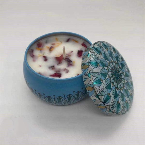 Natural Soy Wax Aromatherapy Candles With Dried Flowers