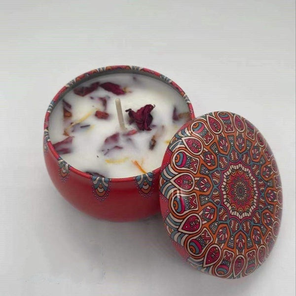 Natural Soy Wax Aromatherapy Candles With Dried Flowers