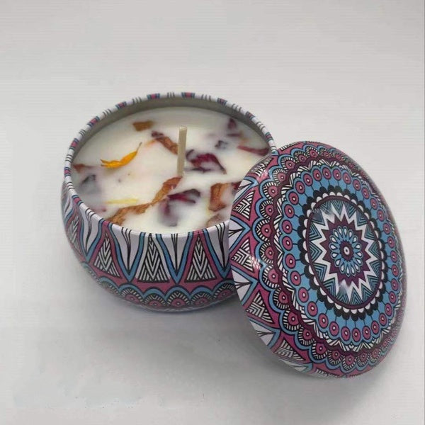 Natural Soy Wax Aromatherapy Candles With Dried Flowers