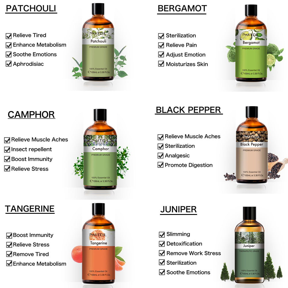 100ml Phatoil Pure Natural Essential Oil With Dropper