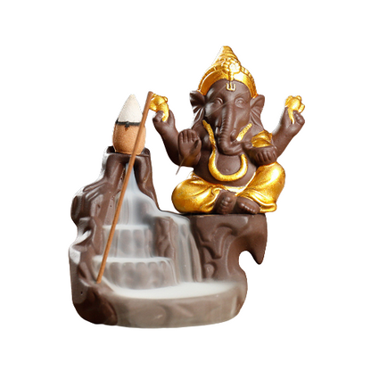 Ganesha Elephant Backflow Backflow Incense Burner