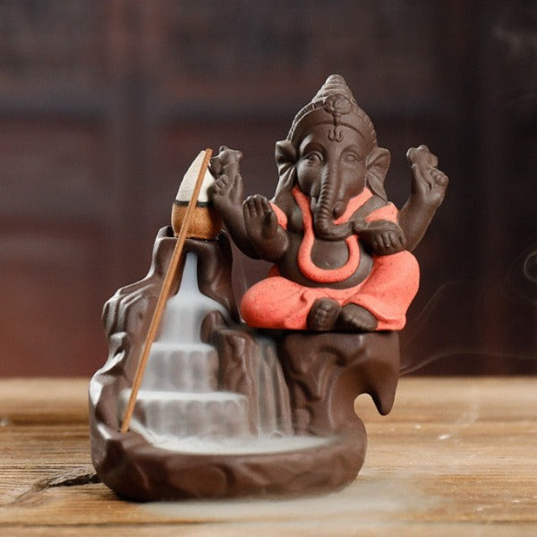 Ganesha Elephant Backflow Backflow Incense Burner