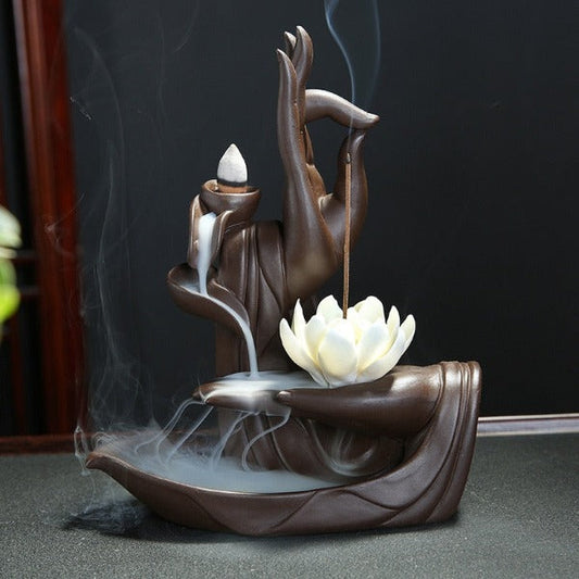 Lotus Of Life Flower Waterfall Backflow Incense Burner