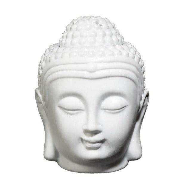 White Buddha Head Ceramic Oil Burner