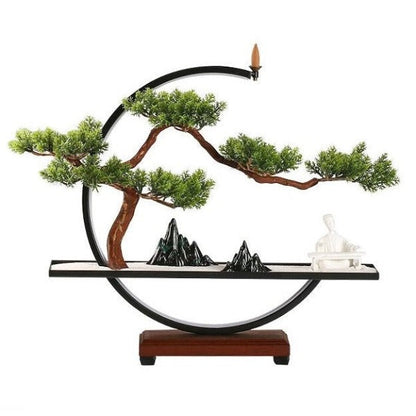 Zen Ring LED Backflow Incense Burner Lamp With Tree