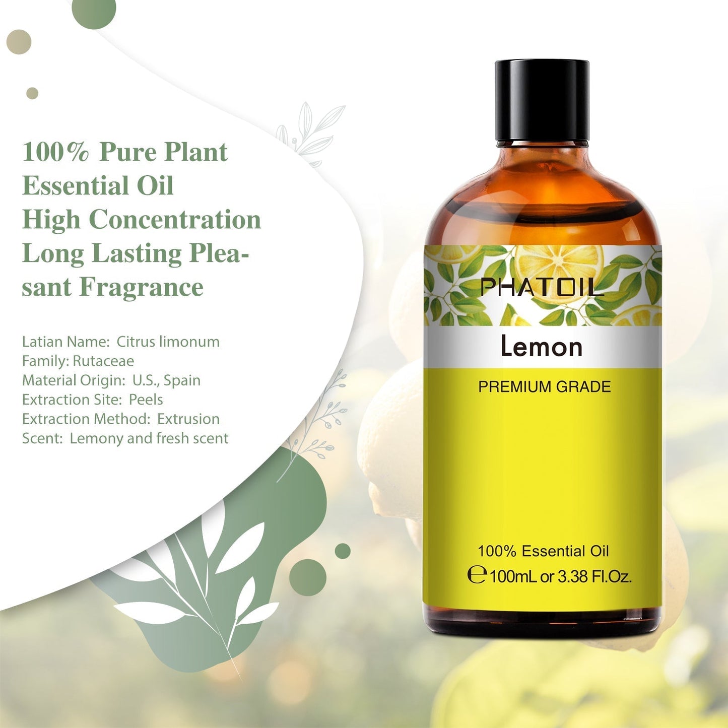100ml Phatoil Pure Natural Essential Oil With Dropper