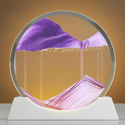 3 Color USB Moving Sand Art LED Round Table Lamp