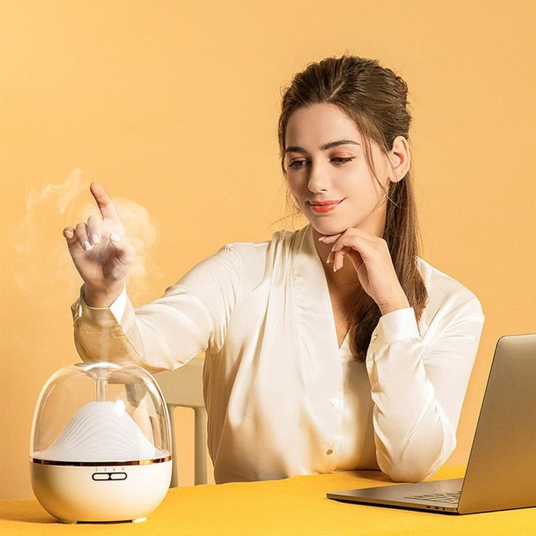 Wood Grain 600 ml Essential Oil Aroma Diffuser with 7 Color LED Lights