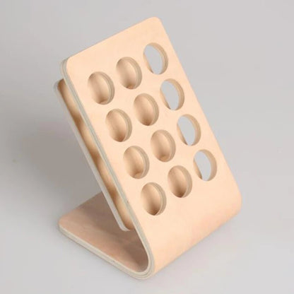 12 Holes Wooden Essential Oil Display Stand Tabletop Holder